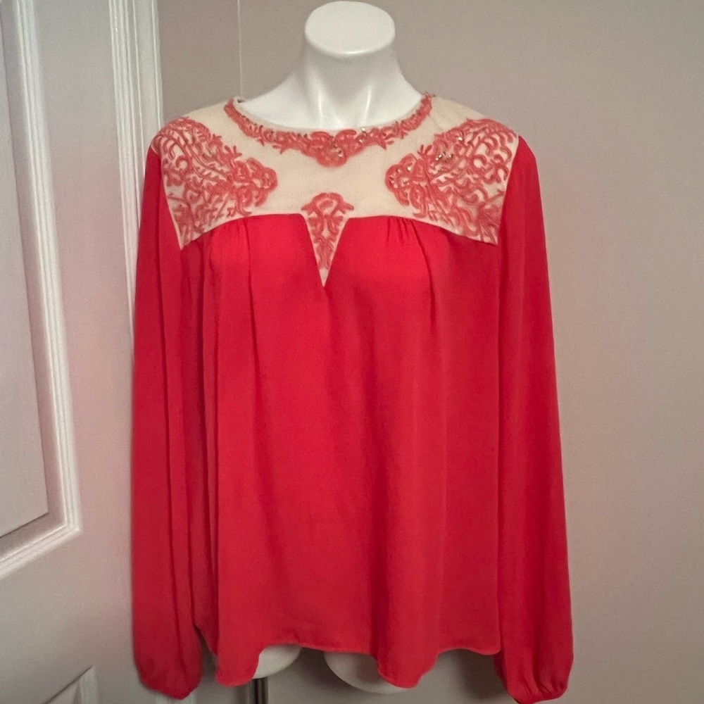 BKE Boutique salmon pink shirt